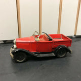 VINTAGE BANDAI JAPAN TIN LITHO TOY TRUCK SIGN OF QUALITY RED FRICTION PULL BACK