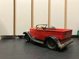 VINTAGE BANDAI JAPAN TIN LITHO TOY TRUCK SIGN OF QUALITY RED FRICTION PULL BACK