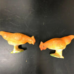 VINTAGE 4 CHICKENS 1 ROOSTER SMALL JAPAN PORCELAIN FARM HOUSE COUNTRY SHELF