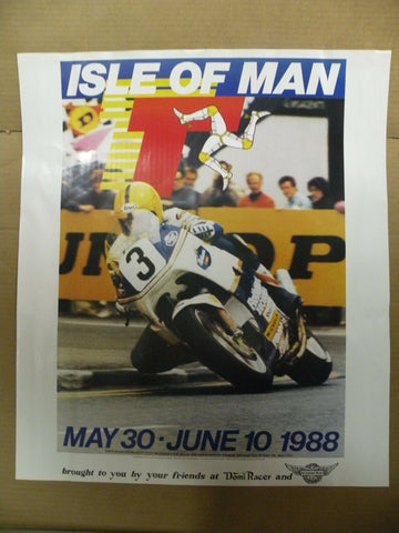 Vintage Classic Motorcycle racing Isle Of Man Poster gamma tz h2 h1 22x25 1988