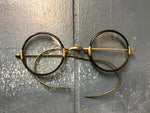 ANTIQUE ROUND JOHN LENNON EYEGLASSES SPECTACLES VINTAGE RETRO CASE BLACK GOLD
