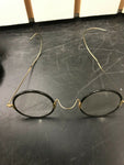 ANTIQUE ROUND JOHN LENNON EYEGLASSES SPECTACLES VINTAGE RETRO CASE BLACK GOLD
