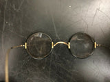 ANTIQUE ROUND JOHN LENNON EYEGLASSES SPECTACLES VINTAGE RETRO CASE BLACK GOLD