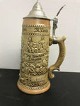 VINTAGE 1976 ANHEUSER-BUSCH  A & EAGLE LIDDED BEER STEIN CERAMARTE BRAZIL CSL2