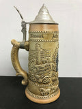 VINTAGE 1976 ANHEUSER-BUSCH  A & EAGLE LIDDED BEER STEIN CERAMARTE BRAZIL CSL2