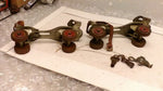 Antique Globe #30 Leather Strap Metal Adjustable Slide On Shoe Roller Skates