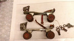 Antique Globe #30 Leather Strap Metal Adjustable Slide On Shoe Roller Skates