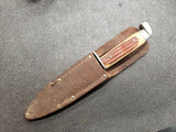 Vintage Atco #18 Japan 8 3/4" Bovine Bone Hunting Knife With Sheath Collectible