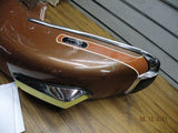 ORIGINA FACTORY PAINT HARLEY FLH FRONT FENDER BROWN LIGHT 1970'S TRIM SHOVELHEAD