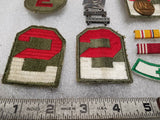 Vintage WW11 Pins Badges Patches 2nd army Medical US E Stripes Artil Carbine LOT