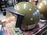 Vintage PR Saber Helmets 70's flip shields Metalflake Green Old Skool Motorcycle