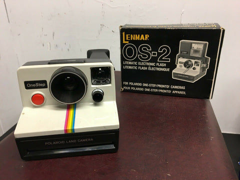 Vintage Polaroid Land Camera One Step w/Strap SX-70 Film - Rainbow Stripe
