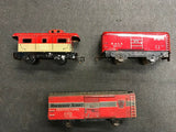 VINTAGE MARX LITHO TRAIN NYC CABOOSE B&L FREIGHT BOX CAR RED PA FREIGHT CAR