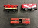 VINTAGE MARX LITHO TRAIN NYC CABOOSE B&L FREIGHT BOX CAR RED PA FREIGHT CAR