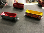 LOT 3 VINTAGE MARX NORTHER PACIFIC GENERAL COAL HOPPER PA RED HOPPER FOUR WHEEL