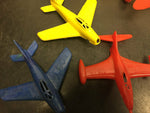 Vinatge lot of 6 plastic airplanes usaf mustang,pyro,wannatoys army,airforce