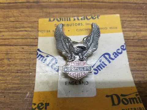 Vtg Hercules Eagle Motorcycle Rotary Pin Badge Wankel Motor NOS 70's NIP W-2000