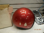 NOS vintage red metal flake open face helmet old school chopper bobber classic