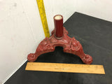 Vtg ORNATE CAST IRON CLAW FOOT BASE RED ART DECO CHRISTMAS TREE BASE STAND FLAG