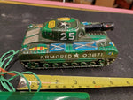 1960s Marx Tin Toy Tank Battery Op Vintage Japan Military Vehicle Stamped steel!