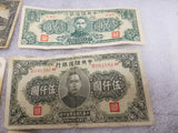 1936 Bank of China One Yuan Bank Notes UNC 1944 1945 10,000 5,000 100 5 10 WW11