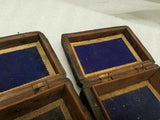 2 Antique Wooded Jewelry Boxes Matching Hand carved lined Decorative Trinket Vin