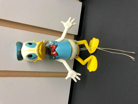 Donald Duck String Marionette Puppet Hong Kong Vintage Toy 1960's Disney Plastic