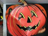 VINTAGE HALLOWEEN DECORATIONS PAPER PUMPKIN OWL WITCH WALL HANGING PARTY RETRO