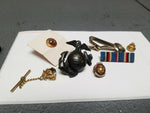 Antique Marines US Tie Clip Pin Stripes Award Korea WW11 Uniform Vint Militaria