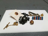 Antique Marines US Tie Clip Pin Stripes Award Korea WW11 Uniform Vint Militaria