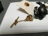 Antique Marines US Tie Clip Pin Stripes Award Korea WW11 Uniform Vint Militaria