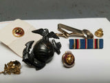Antique Marines US Tie Clip Pin Stripes Award Korea WW11 Uniform Vint Militaria