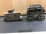 STAGE COACH METAL MINIATURE PENCIL SHARPENER,DIE CAST TRAIN CABOOSE BOTH