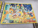 Pair Vintage Walt Disney Disneyland Mickey mouse Club Frame Tray Puzzle Whitman