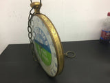 Vtg Seagrams Gin Always Perfect Advertising Thermometer Pocket Watch Metal Sign!