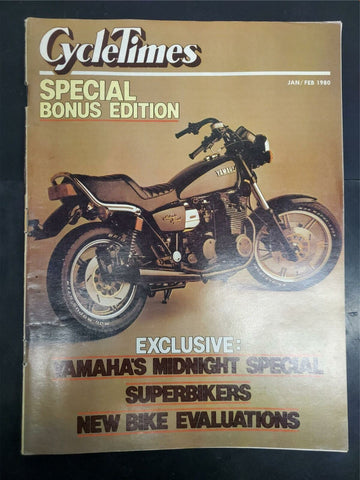 Vtg Jan/Feb 1980 Cycle Times Motorcycle Special Edt. Magazine Yamaha Midnite Sp.