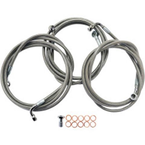 Brake Lines 15"- 17" Ape Hanger Handlebars Harley FLHX Bagger Road Glide FLH 14^