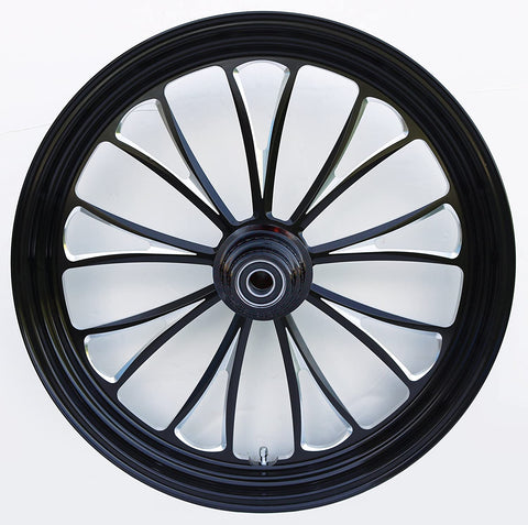 Manhattan Front Mag Wheel 21x 3.5 Dual Disc Black 2000^ Harley Touring Softail C