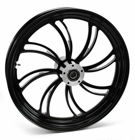 Ultima Vortex Rear Wheel, 16" x 3.5" Black Dual Disc – 1” Axle Harley Custom