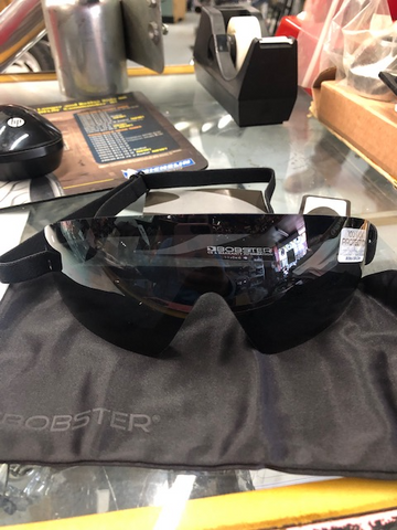 bobster wrap around black frame smoked  lens glasses