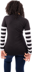 Women's Long Sleeve Stripe T-Shirt - Black/White - XL