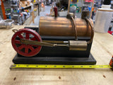 Vtg Steam Engine Mini Toy hit miss motor Copper Brass Electric 1950s Desk collec