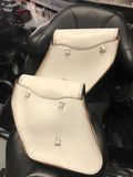 Pair of La Rosa Design White Leather Swing Arm Bags