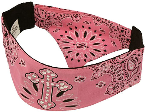 Cross Pink Paisley Chop Top Biker Doo Wrap Bandanna