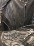 XL Womens UNIK Premium Black Leather Jacket w/Zip out Liner & Wings