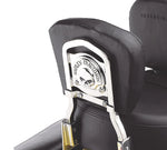 HD SKULL MEDALLION CHROME SISSYBAR WILLIE G BADGE 91718-02