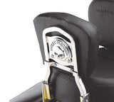 HD SKULL MEDALLION CHROME SISSYBAR WILLIE G BADGE 91718-02