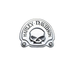 HD SKULL MEDALLION CHROME SISSYBAR WILLIE G BADGE 91718-02