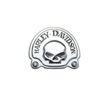 HD SKULL MEDALLION CHROME SISSYBAR WILLIE G BADGE 91718-02