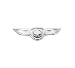 HD SKULL/WINGS MEDALLION Badge Harley sissybar Battery Cover chrome